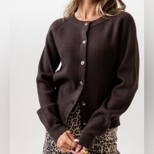 Women's Brown Button-Up Sweater Bohme Size Small